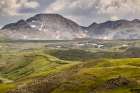 USA-Colorado-Weminuche Wilderness Mountain and valley landscape Art Print